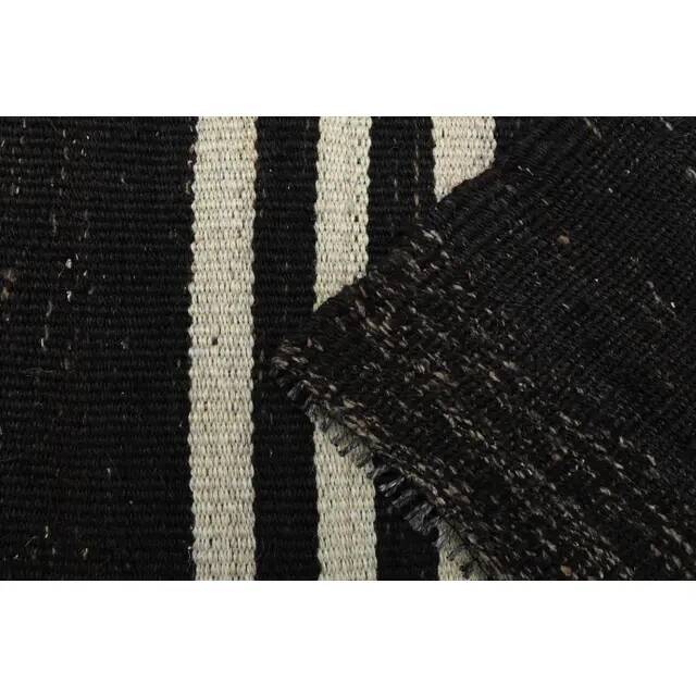 Vintage Turkish Oushak Handmade Wool Cotton Black Area Rug 257x390