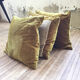 Lot de 3 coussins velours jaune