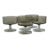 5 smoked glass dessert cups