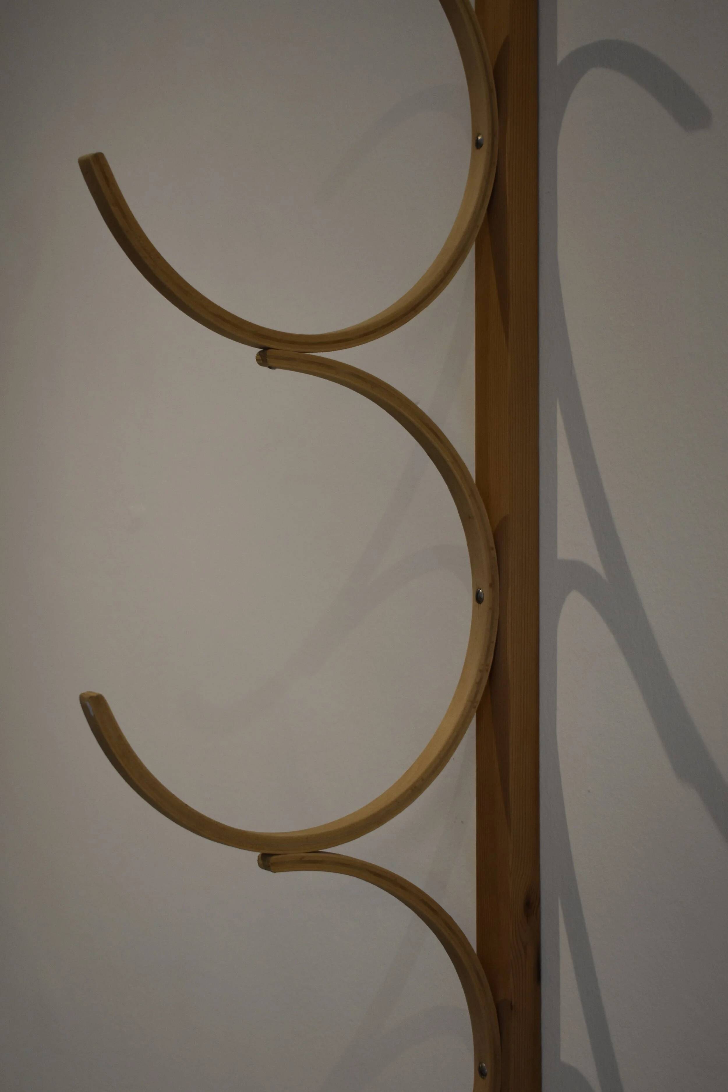 Swedish wooden wall-mounted drawing rack