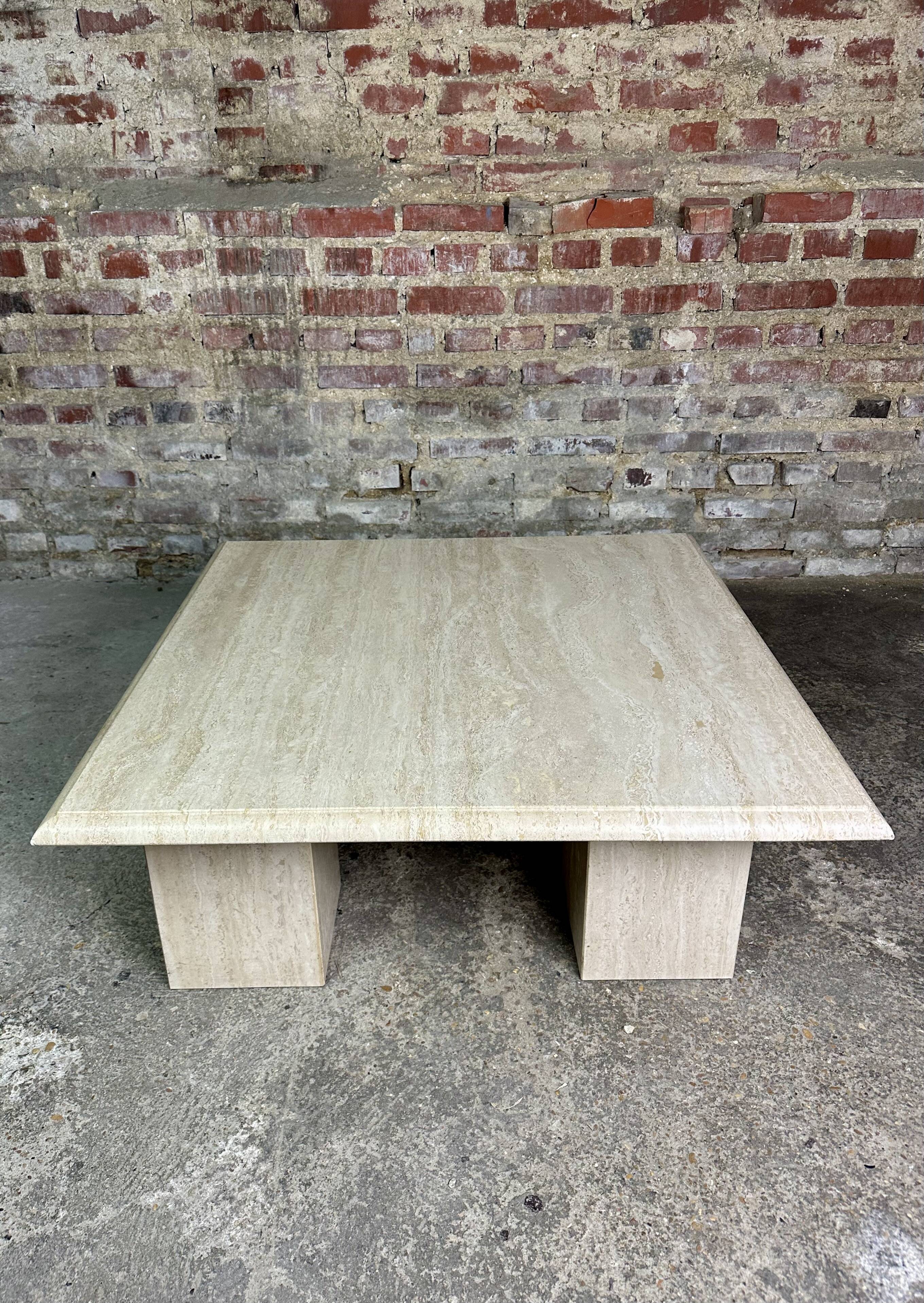 Vintage travertine coffee table 1980