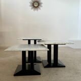 Italian design nesting marble coffee table set from the 70s vintage