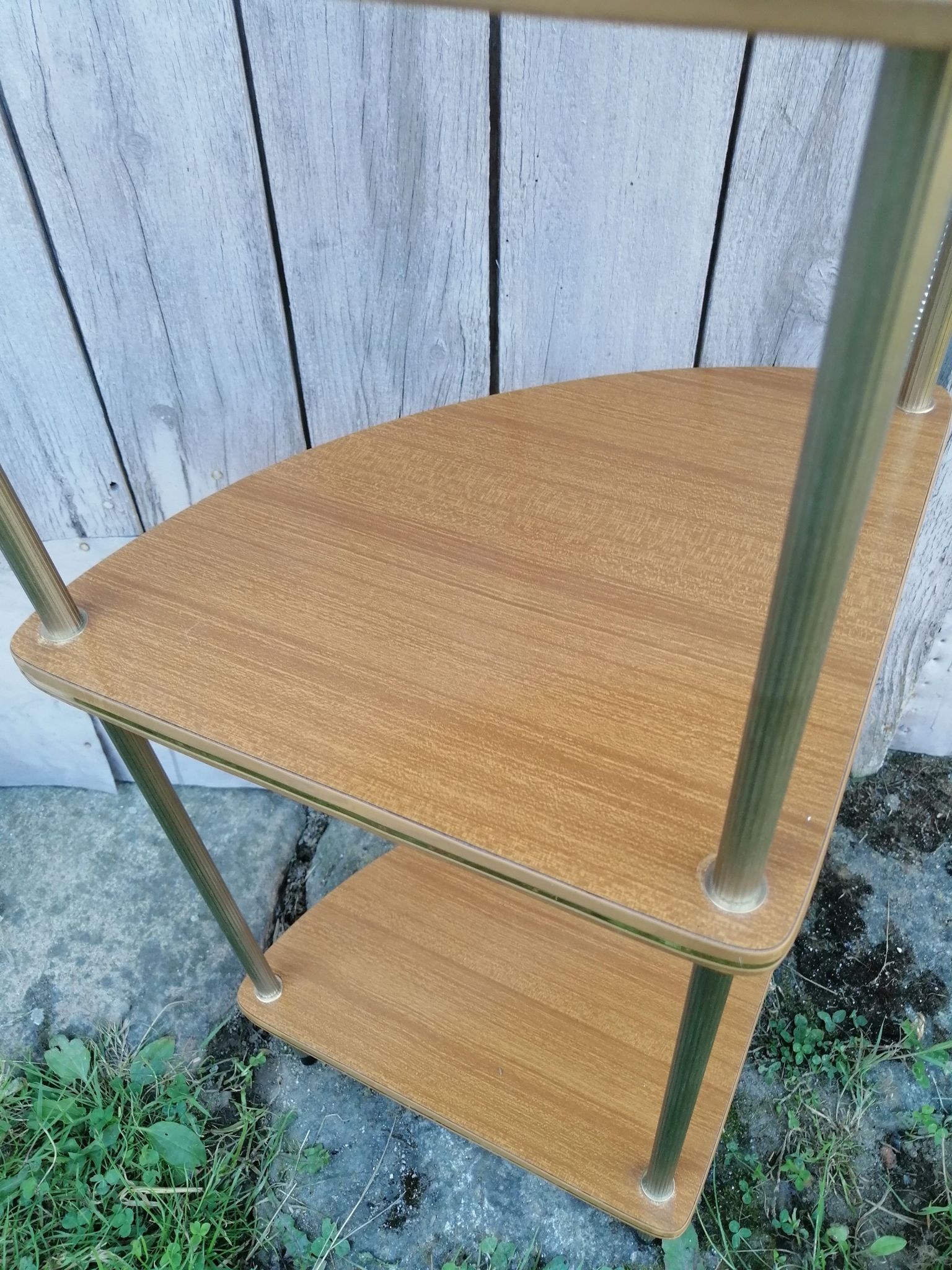 Étagères d'angle 1960 formica 3 plateaux