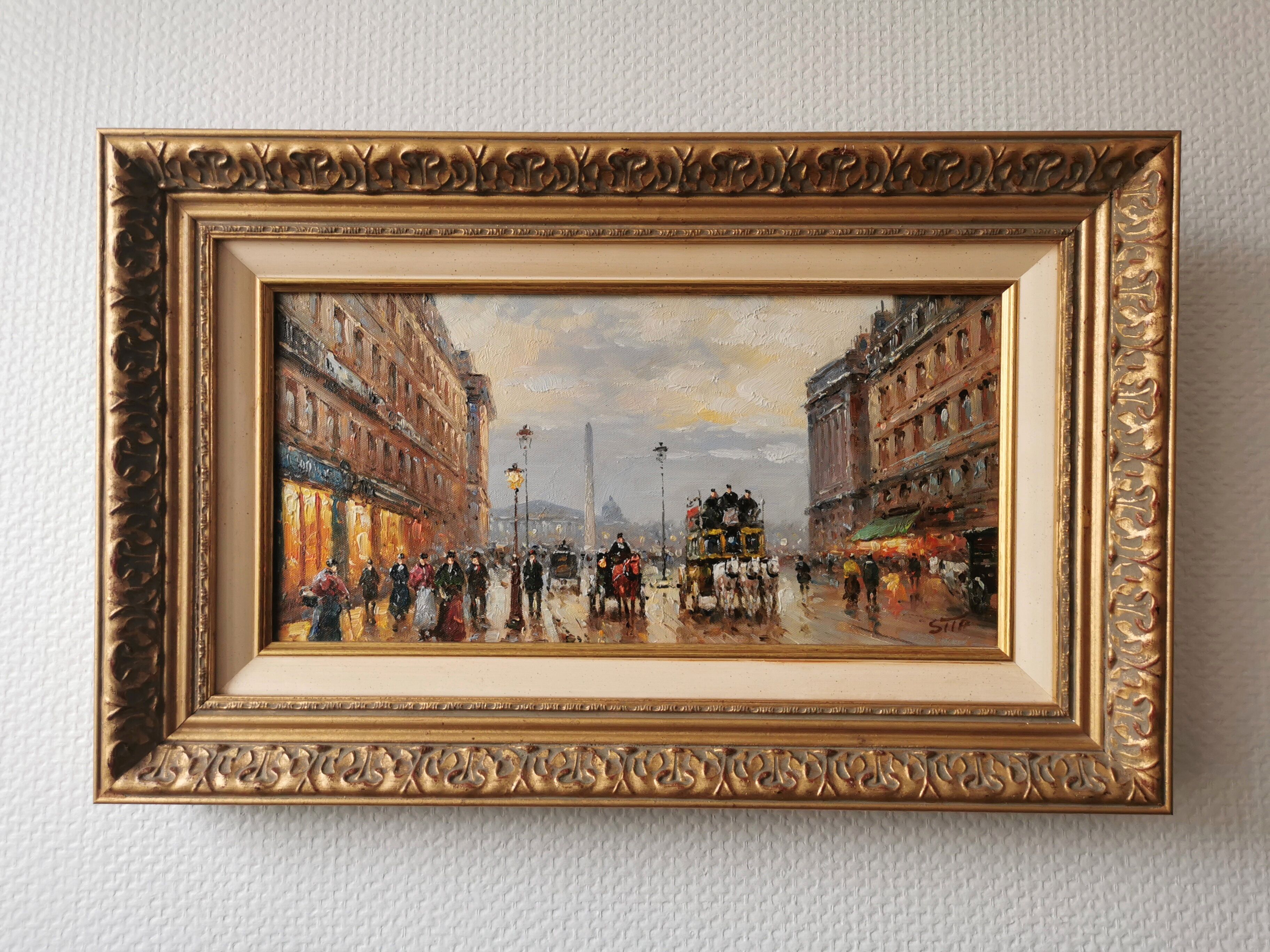 Walter SITA Oil on canvas Paris place de la concorde