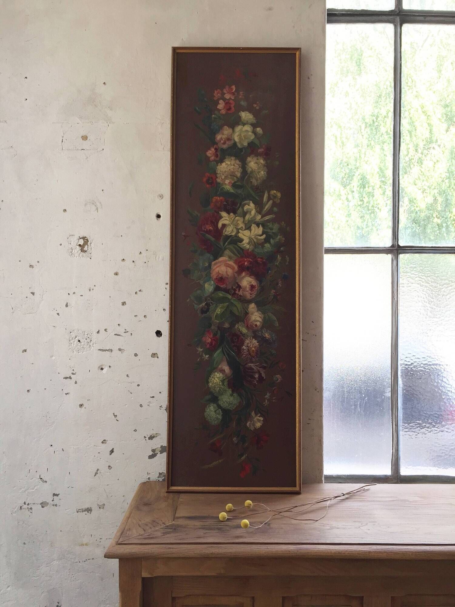 Peinture à l’huile sur bois XIXème format XXL