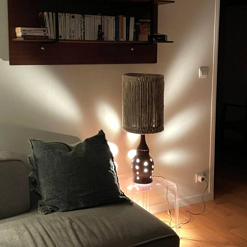 1970s ceramic lamp in the style of georges pelletier.