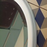 Oval mirror frame white wood - 82x53cm