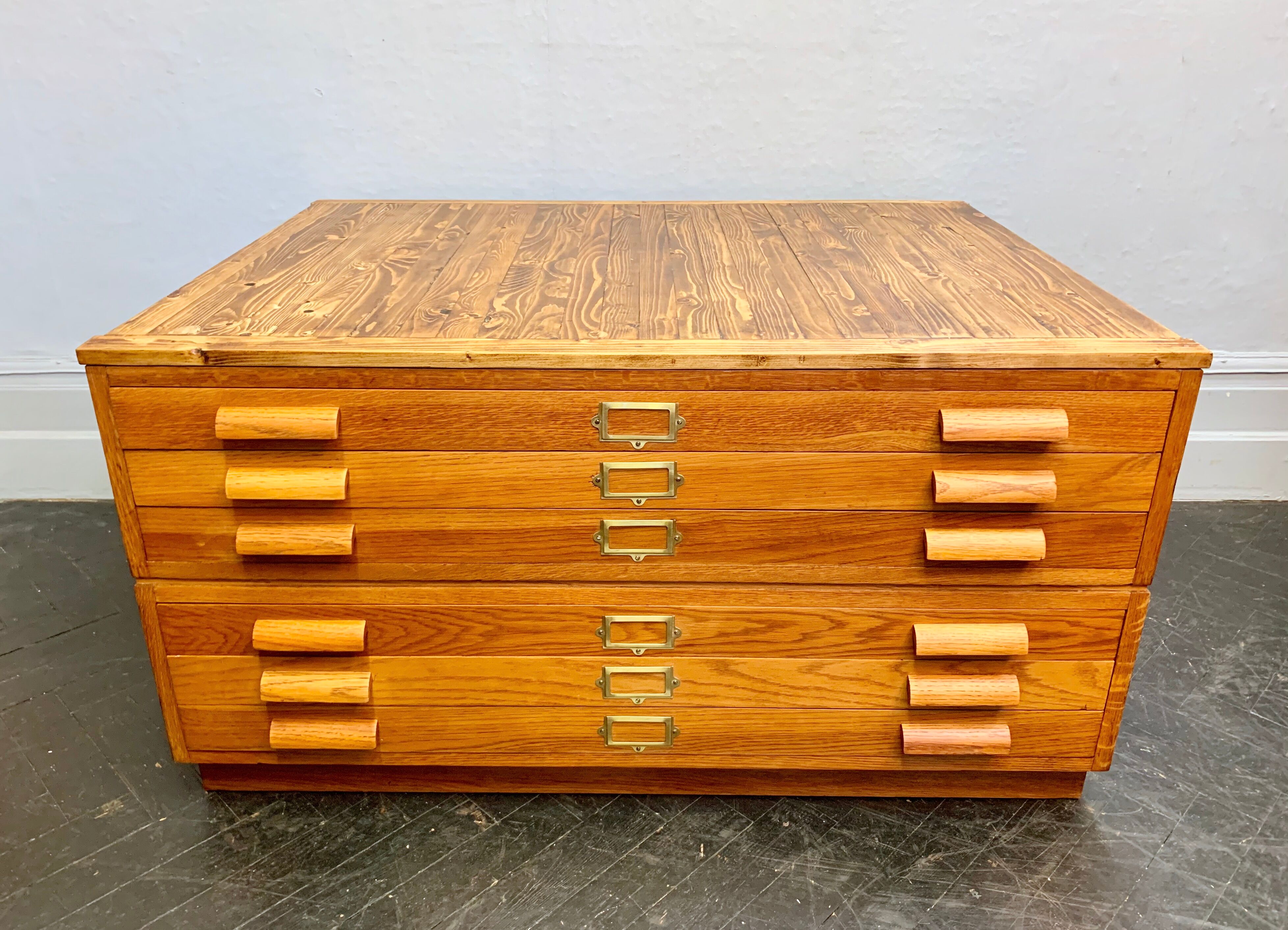 Vintage plan chest of architect drawers
