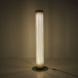 Mid-century rare design brass and Art glass modern floor lamp Kamenický Šenov/Preciosa, 1960´s