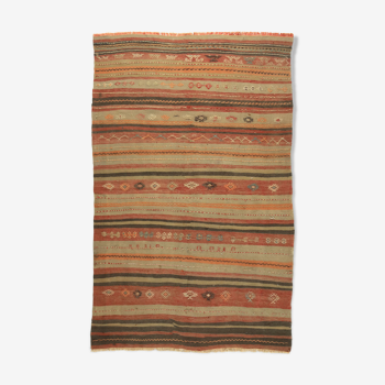 Anatolian handmade kilim rug 210 cm x 127 cm