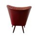 Vintage dark red one-seater cocktail armchair / chair