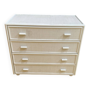 Commode en rotin blanc