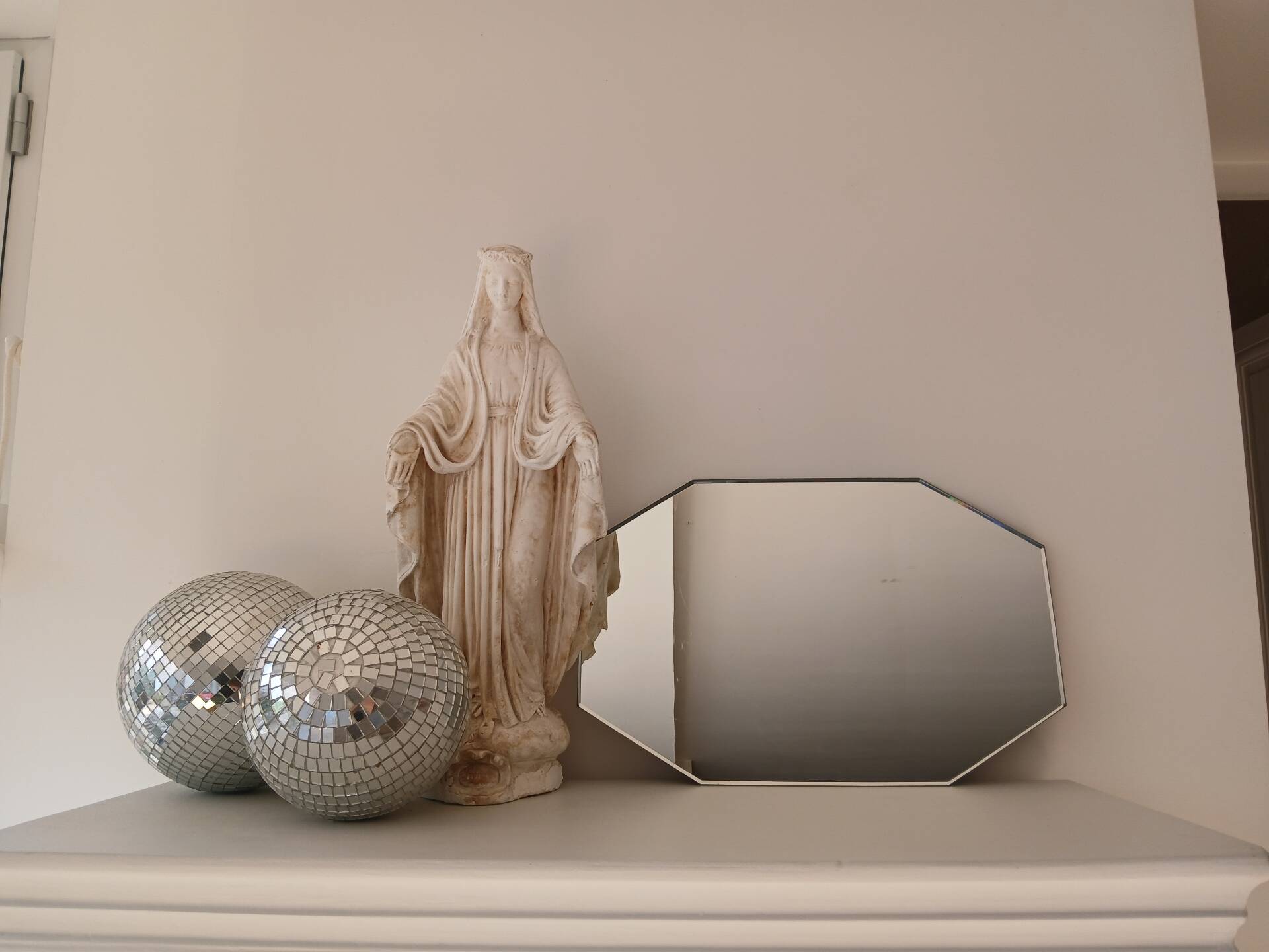 Antique hexagonal mirror