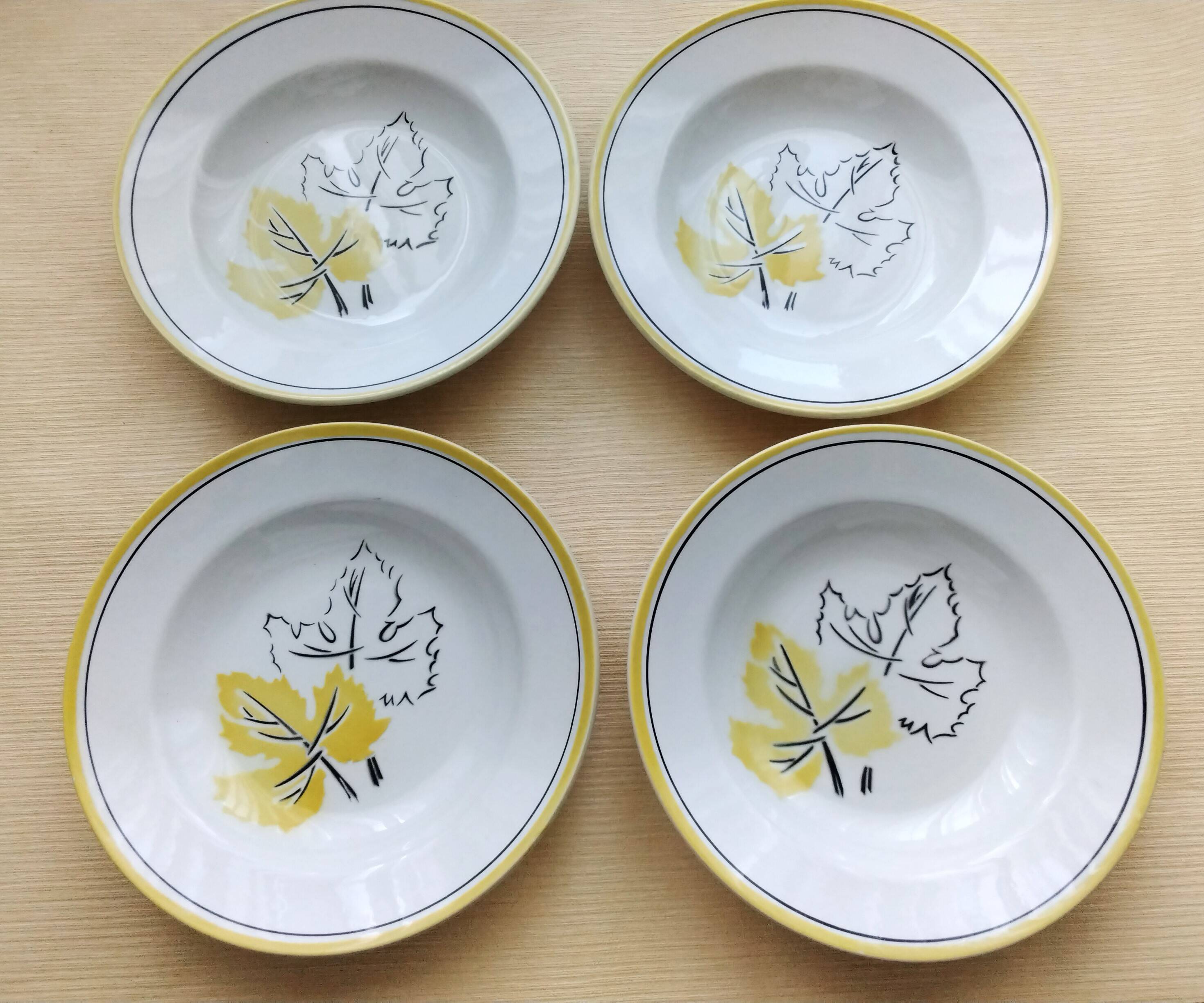 4 deep plates from Badonviller earthenware FB