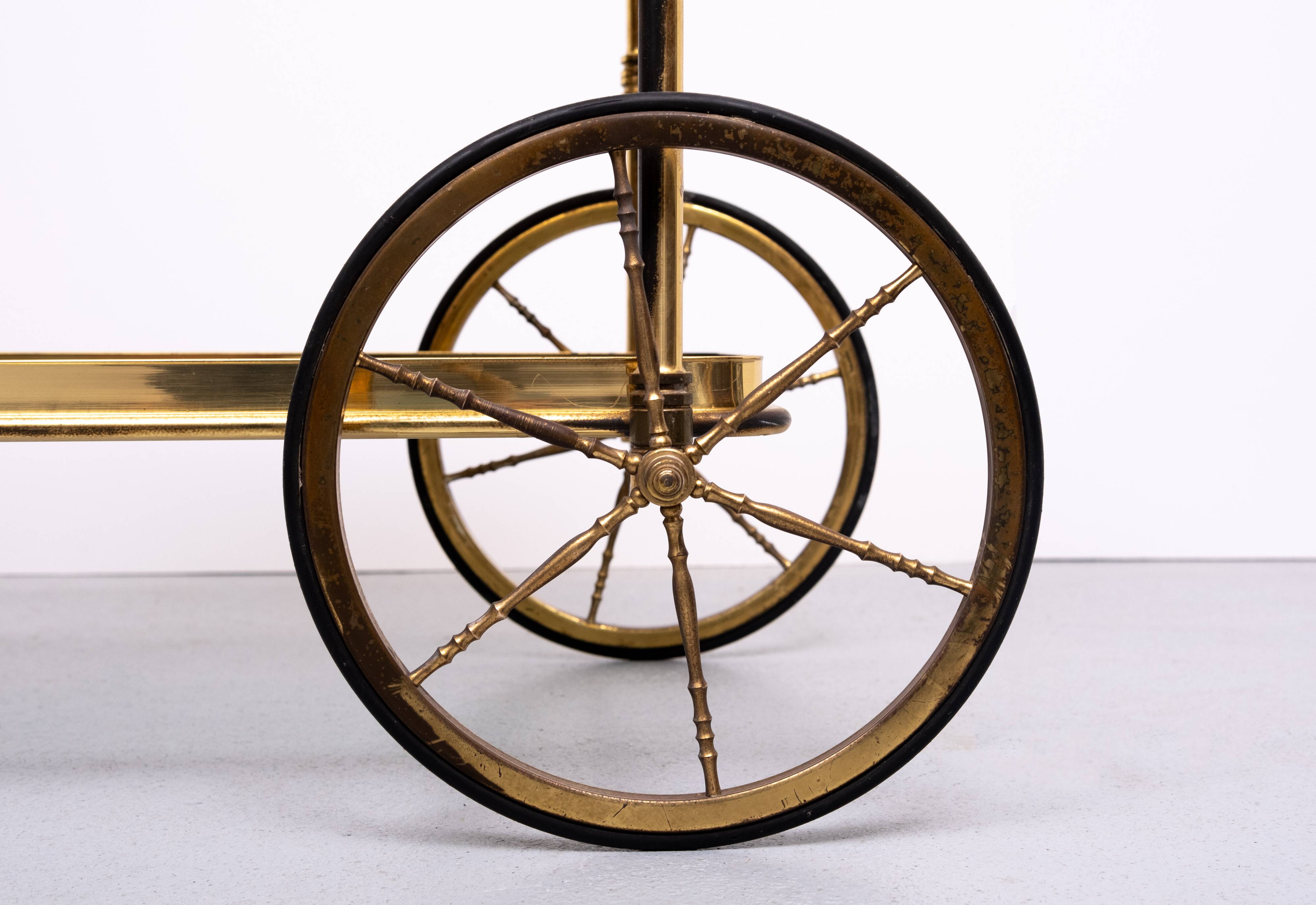 Stunning Brass Bar Trolley 1950s France