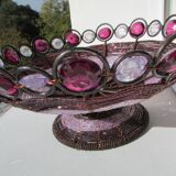 Fruit basket, bread, festive, in metal braided with pearls
