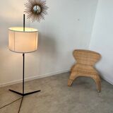 Old design floor lamp from the 50s in metal vintage adjustable lampshade