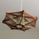 Vintage Scandinavian pendant light with stretched wires.