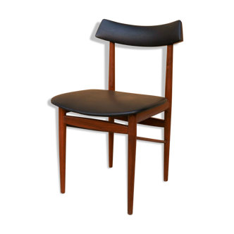 Chaise scandinave vintage teck et skaï