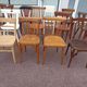 Set of 12 mismatched wooden bistro chairs - vintage