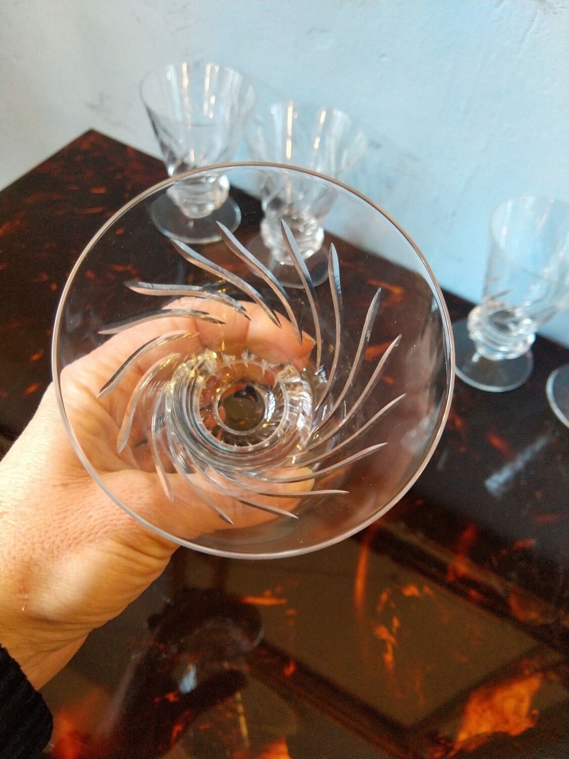 6 St Louis crystal glasses