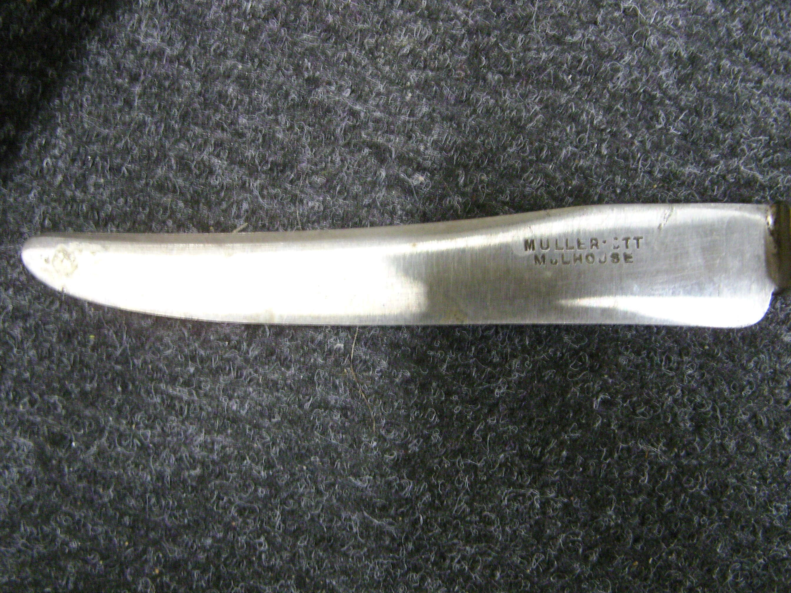 6 Old-handled dessert knives in horn 50s