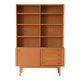 Bibliothèque de rangement vintage scandinave en chêne