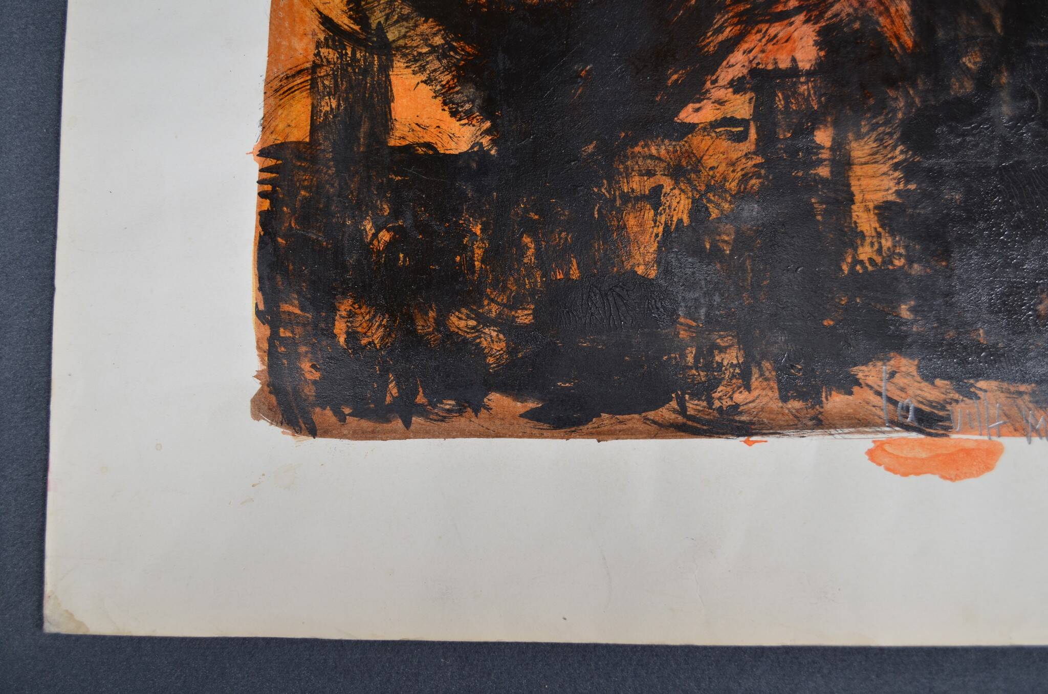 Jean Poulet (1926-2006) "the dead city" Oil on paper