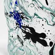 Grand centre de table en verre fusionné – pièce sculpturale abstraite