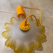 Art Deco orange glass pendant light