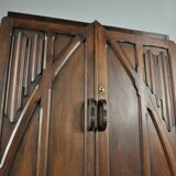 Unique wooden wardrobe and/or hall cupboard in Art Nouveau style, 1930.
