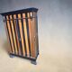 Antique Parisian wardrobe with graphic stripes – H180 cm