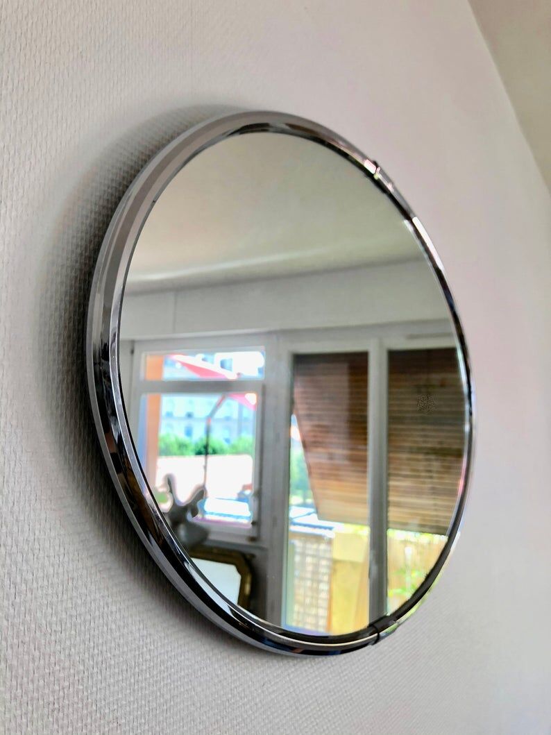 Mirror oval frame metal 50x82cm