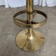 Tabouret de bar italien mid-century modern en laiton et cuir