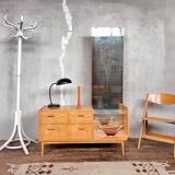 Coiffeuse vintage, en bouleau, table de toilette / meuble d'entrée