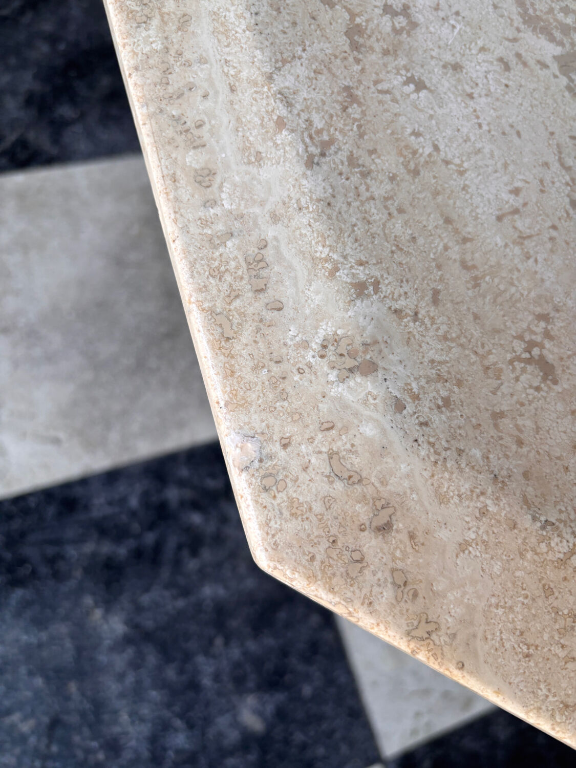 Travertine coffee table