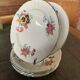 6 antique flat plates Moulin des Loups & Hamage – floral decoration