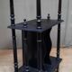 Blackened wooden shelf
