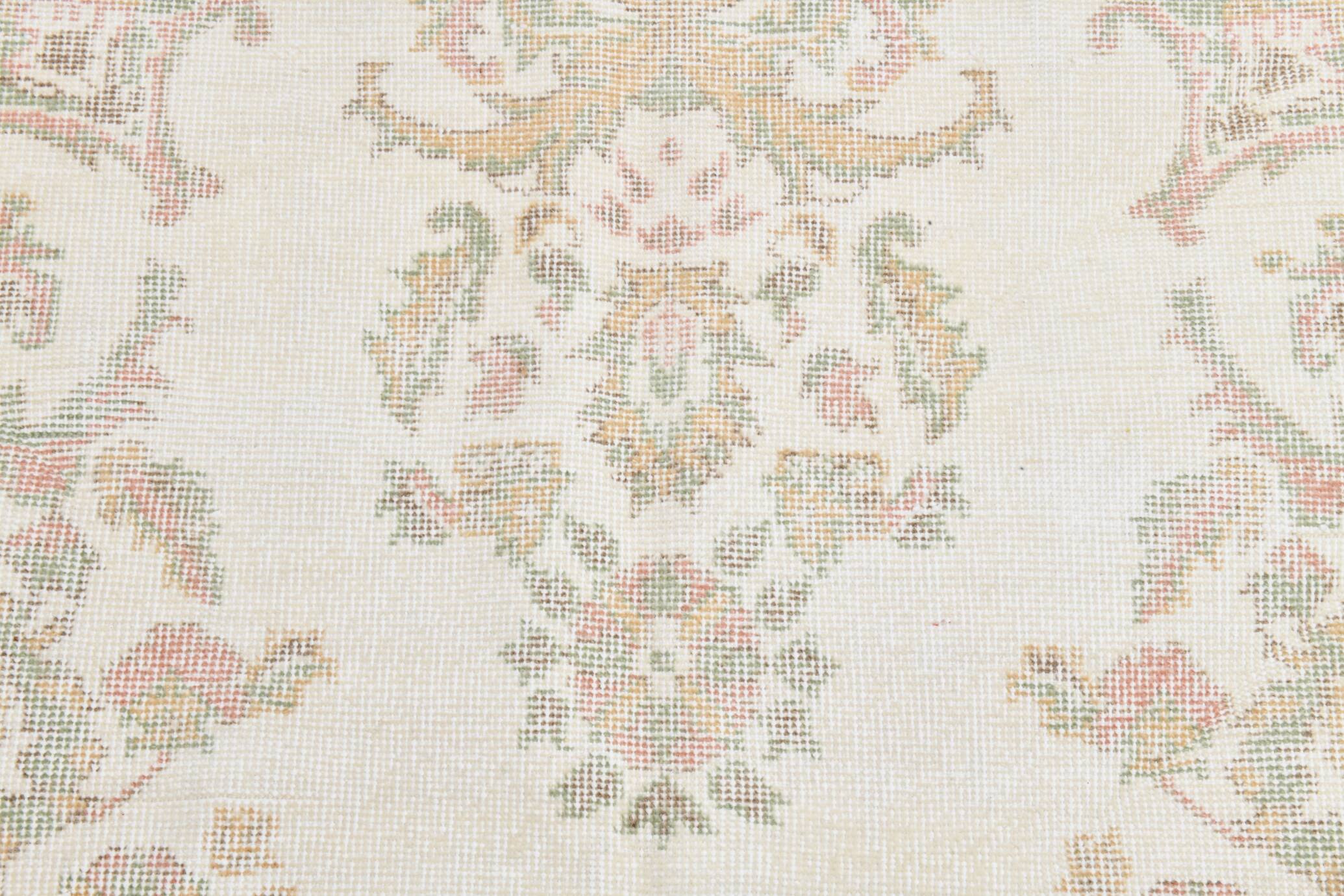 6x11 Beige & Cream Oriental Floral Pattern Vintage Rug, 189x329Cm