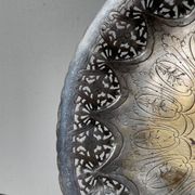 Openwork silver-plated metal fruit bowl or basket