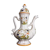 Faience ewer with dragon's head spout - decor 'vieux moustier'