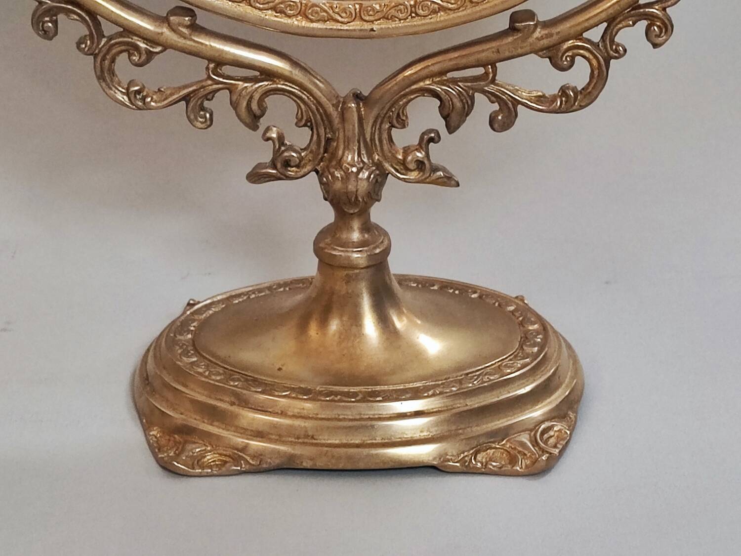 Brass table makeup mirror