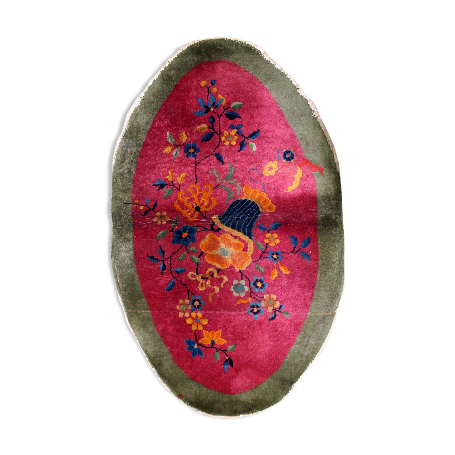 Former carpet oval chinese 89x 150cm, 1920
