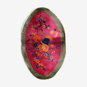 Former carpet oval chinese 89x 150cm, 1920
