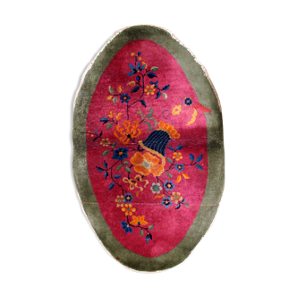 Former carpet oval chinese 89x 150cm, 1920