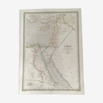Geographic map 19th numbered Syria and Egypt ancient