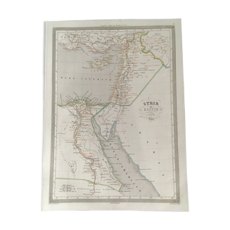Geographic map 19th numbered Syria and Egypt ancient