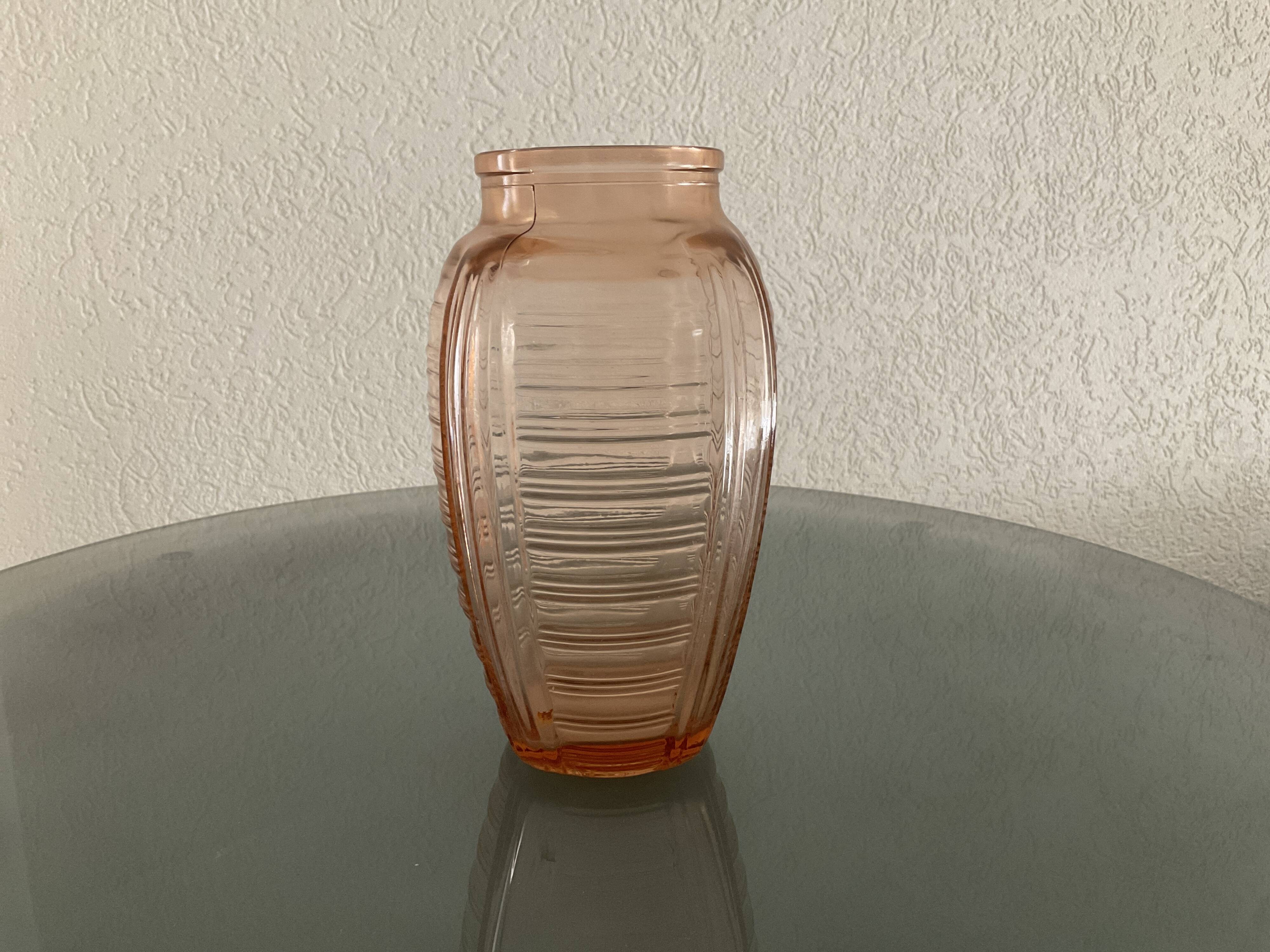 Art Deco molded glass vase