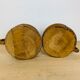 Pair of candle holders brutalist solid wood