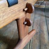 Vintage leather rocking chair by Angel Pazmino 1960